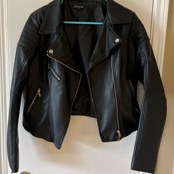 Black Faux Leather Jacket - Picture 1 of 3